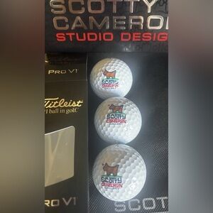 New  SCOTTY CAMERON GALLERY  Golf Balls Set Of 3 SCOTTY DOG Pro V1 Titleist